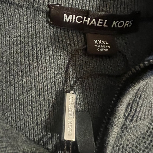 Men’s Michael Kors NWT 3XL Grey 3/4 zip sweater - Picture 2 of 2